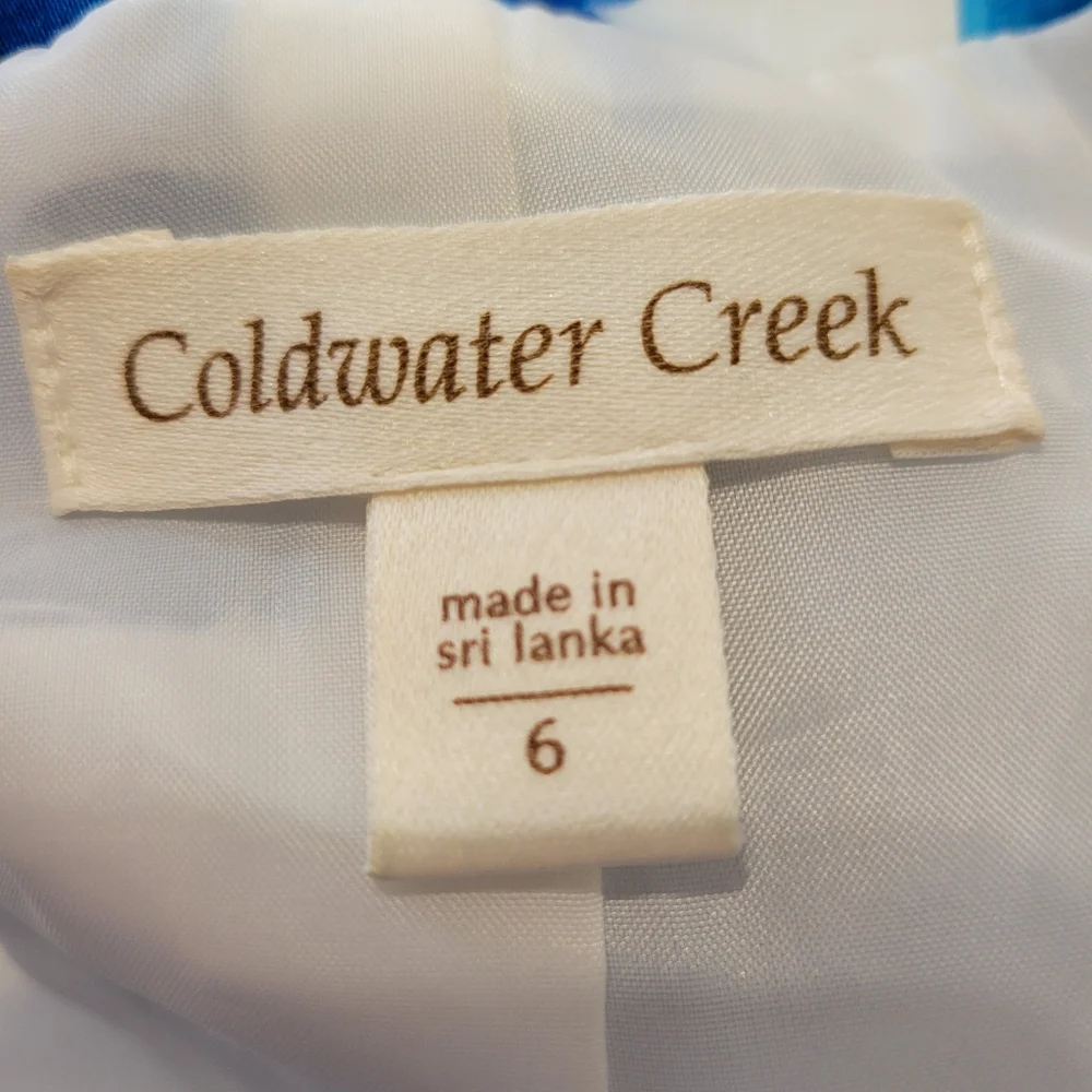 VTG Coldwater Creek Lightweight Jacket Women SIZE 6 Zip Up Peplum Coastal Floral